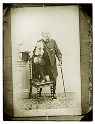 Copy of a carte of a man and a dog