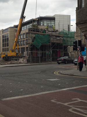 View of demolition of Edinburgh Meat Market