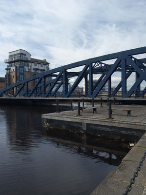 Iron bridge at the entrance to Victoria Quay, Leith