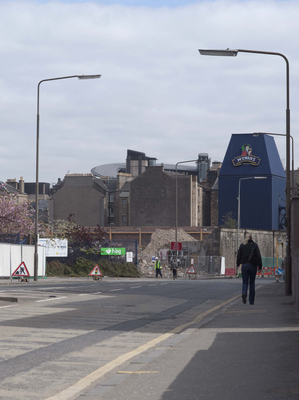 Demolition of Fountainbridge Brewery from Dundee Street