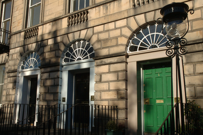 Doorways to nos 1, 2 and 3 Heriot Row, Edinburgh