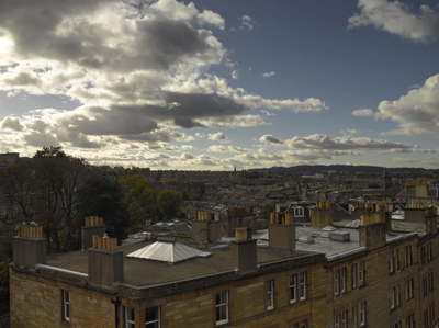 View across Stockbridge rooftops