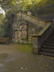 View of stairway by St Bernard's Well