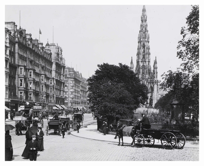 Princes Street from the west at the mound