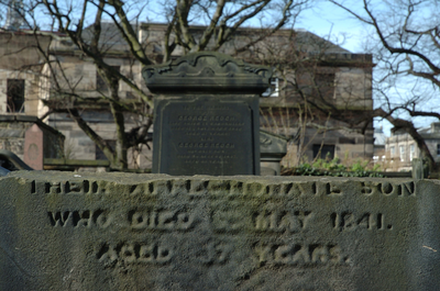 Detail of gravestone, Old Calton Burial Ground