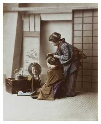 Hairdresser with her subject
