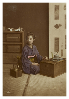 Young woman with a tobacco pipe