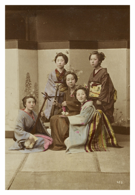 A group of young women, some with musical instruments