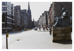 Lawnmarket with statue of David Hume