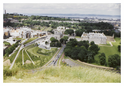 Scottish Parliament, Holyrood Palace from Arthur's Seat