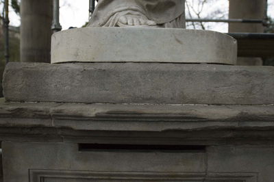 Detail of Hygeia's pedestal, St Bernard's Well