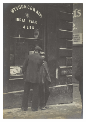 Two men outside a pub, Canongate