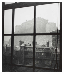 Edinburgh Castle from window in Heriot's School