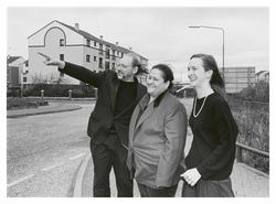 Jackie Baillie with two others, Wester Hailes Drive