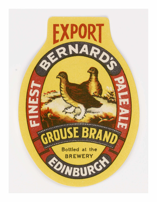 T & J Bernard Export Grouse Brand Beer Label