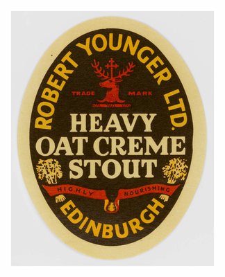 Robert Younger Heavy Oat Creme Stout Beer Label