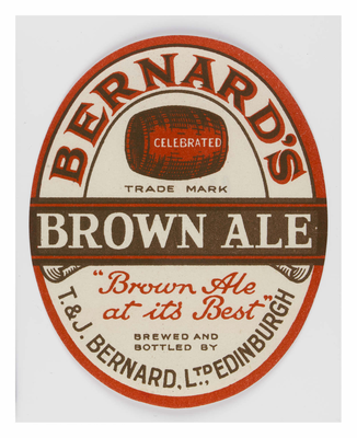 T & J Bernard Brown Ale Beer Label