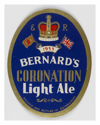 T & J Bernard Coronation Light Ale Beer Label