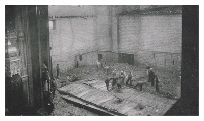 The stage area of the Empire Theatre after the fire