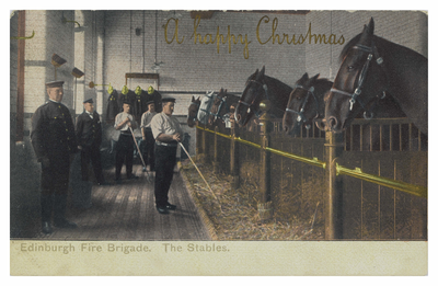 Christmas card showing the stables