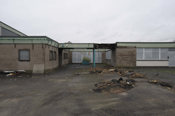 The demolition of Dumbryden Primary School