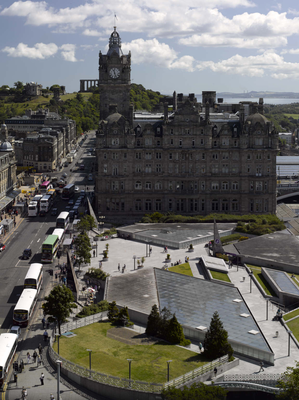 View from the Scott Monument of the Balmoral Hotel