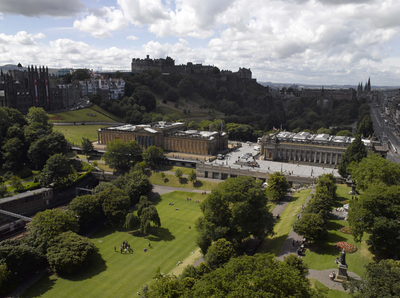 View from Scott Monument showing Princes Street Gardens