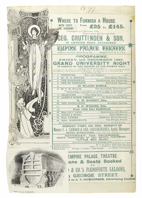 Empire Palace Theatre Programme page