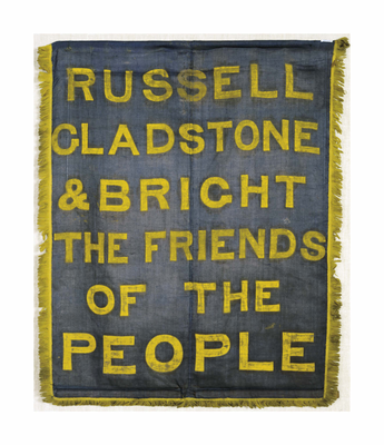 Parliamentary Reform Banner, Russell, Gladstone and Bri