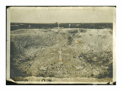 Postcard photograph of a Canadian Crater cemetery