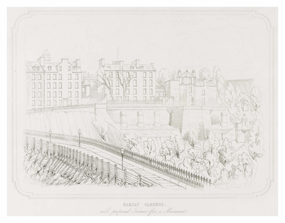 Ramsay Garden and proposed terrace for a monument