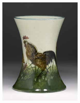 Vase With Large Cockerel Decoration.
