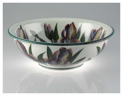 Bowl With Iris Decoration.
