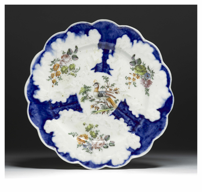 West Pans Porcelain Plate With Bird Decoration.