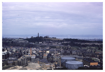View of Edinburgh's Calton Hill and the Firth of Forth