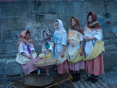 Girls from Victoria Primary School as fishwives