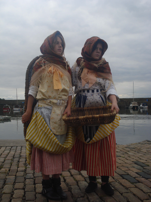 Two girls from Victoria Primary School as fisherwives