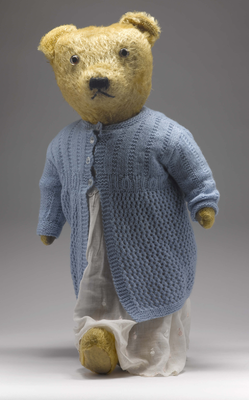 Teddy Bear with Blue Cardigan.