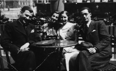 Max, Fritz and Heidi Levy with a friend in Vienna