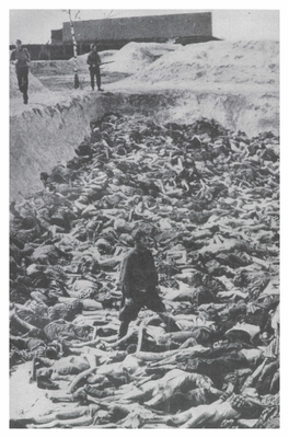 The mass grave at Belsen concentration camp