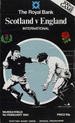 Programme cover for the 1984 Scotland v England match