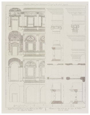 The Vatican, elevation section and architectural detail