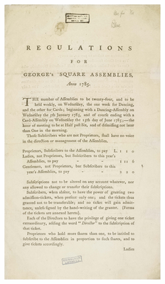 Regulations for George's Square Assemblies, page 1 