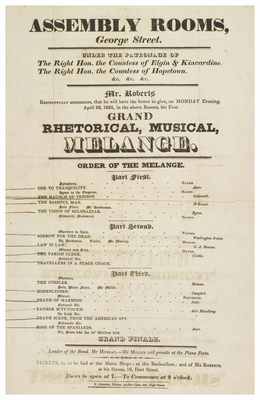 Programme for a Grand Rhetorical Musical Melange