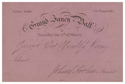 Ladies ticket for Grand Fancy Ball