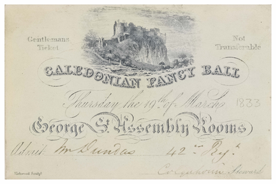 Gentleman's ticket for Caledonian Fancy Ball