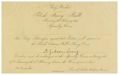 Lady's voucher for ticket for Polish Fancy Ball