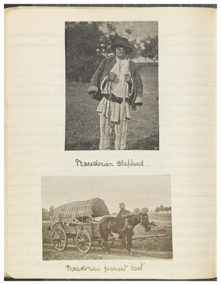 Page 43 from Ethel Moir Diary, Vol 3, 2 photographs