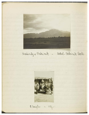 Page 55 from Ethel Moir Diary, Vol 3, 2 photographs