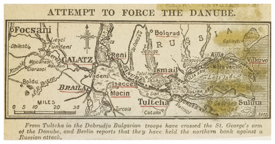 Attempt to force the Danube - press cutting